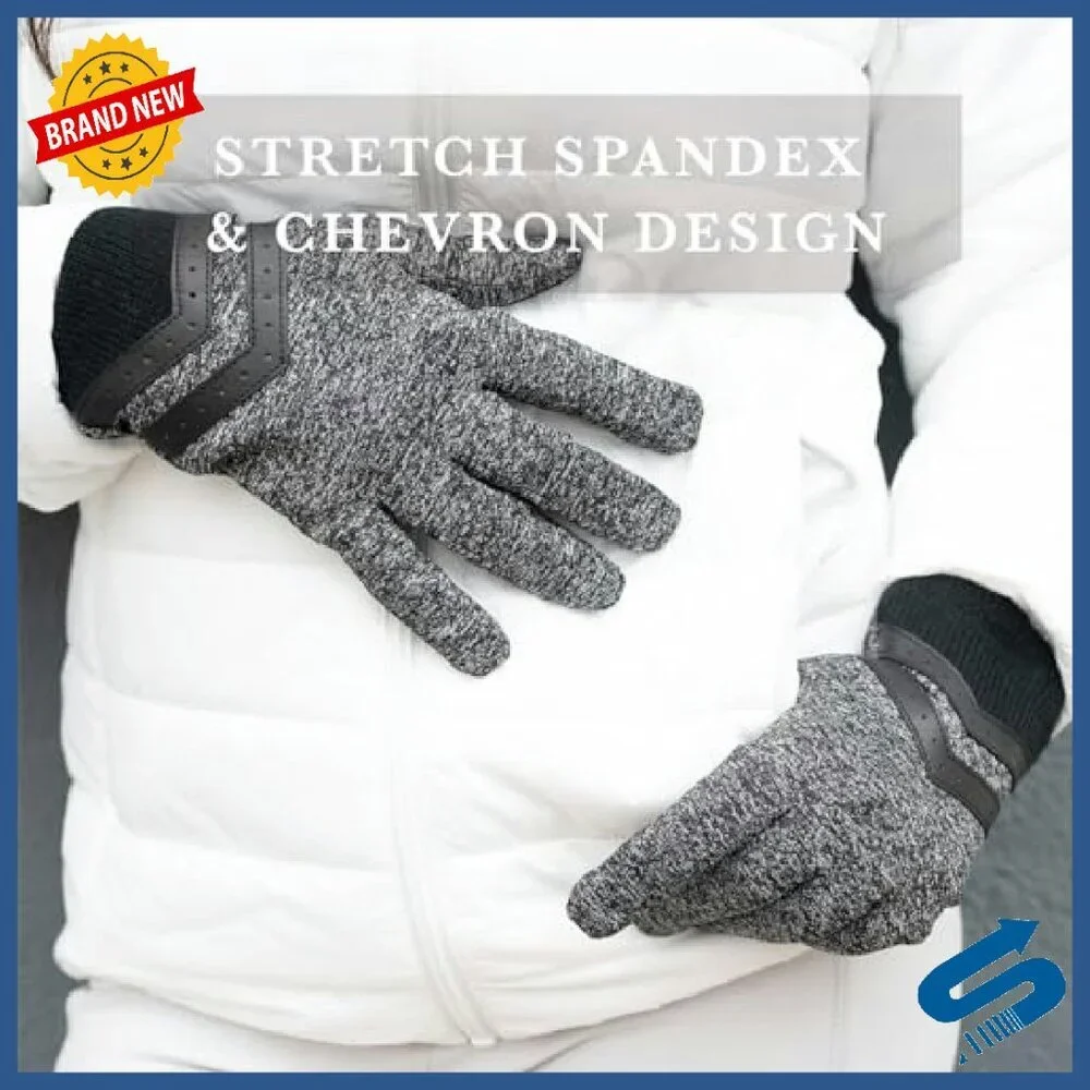 Water Repellent Touchscreen Gloves with Rib Knit Cuff, 4-Way Stretch